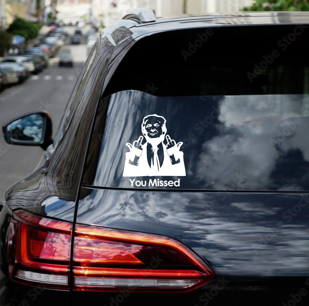 Netro Flipping Off You Missed trump flipping off decal sticker multiple colors 6x7 inches ...