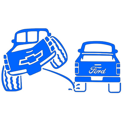 Chevy pee on Ford decal | Truck rivals | rear window decals | Silverado