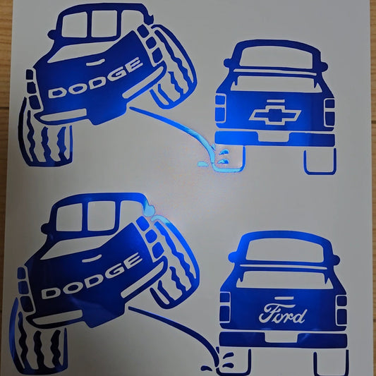 Dodge ram pee on Ford truck decal Window sticker bumper sticker