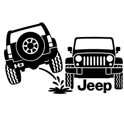 Truck Rivals Decal - Classic Pee on Design | Rear Window Decals | 8x4 Inches | Customizable Colors & Clear Transfer Tape Application