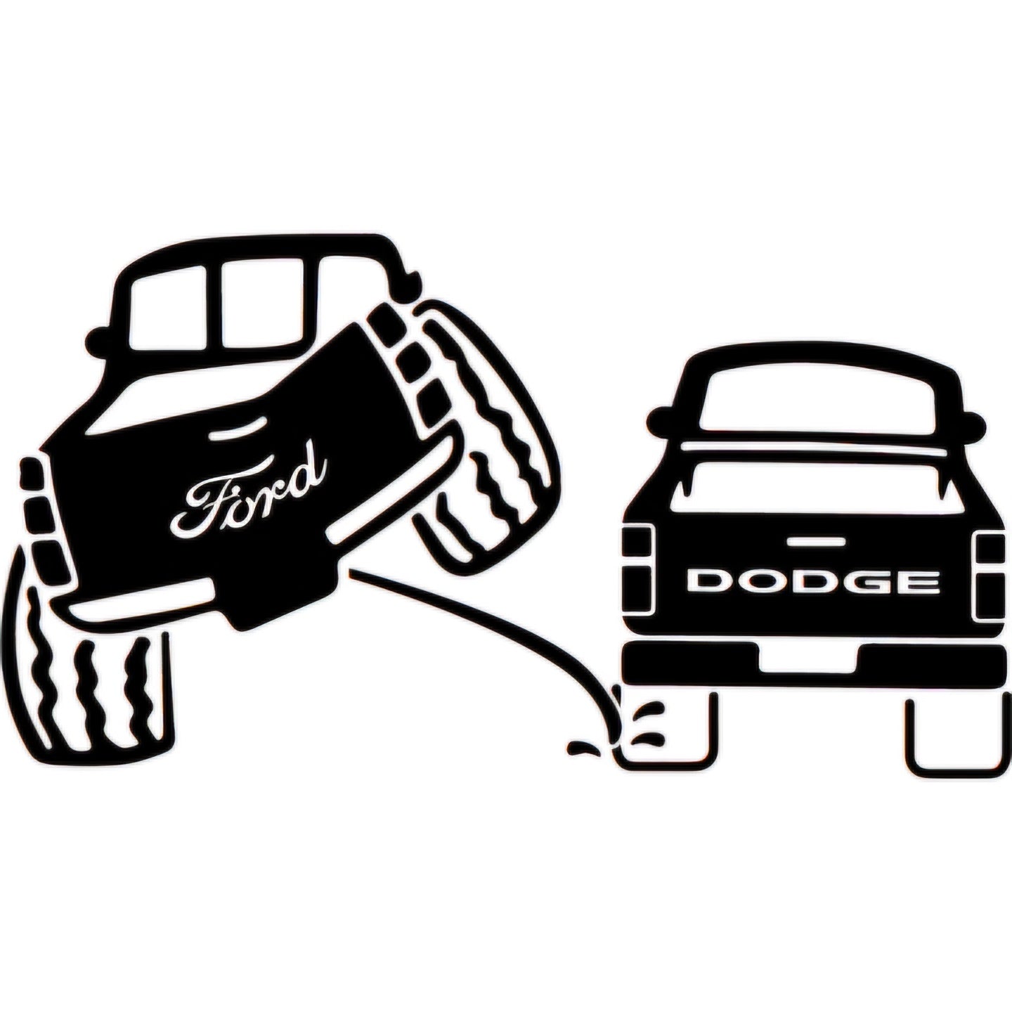 Truck Rivals Decal - Classic Pee on Design | Rear Window Decals | 8x4 Inches | Customizable Colors & Clear Transfer Tape Application