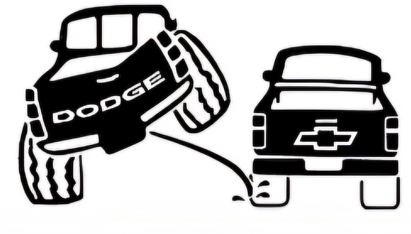 Truck Rivals Decal - Classic Pee on Design | Rear Window Decals | 8x4 Inches | Customizable Colors & Clear Transfer Tape Application