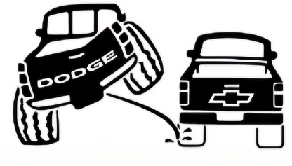 Truck Rivals Decal - Classic Pee on Design | Rear Window Decals | 8x4 Inches | Customizable Colors & Clear Transfer Tape Application