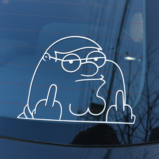 Peter flipping the bird Peeker decal for cars, trucks windows, car accessories