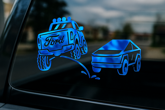 Ford pee on cyber truck vinyl decal | Window decal | Truck decal | Funny bumper sticker | f150 | f250 | f350 | lariat