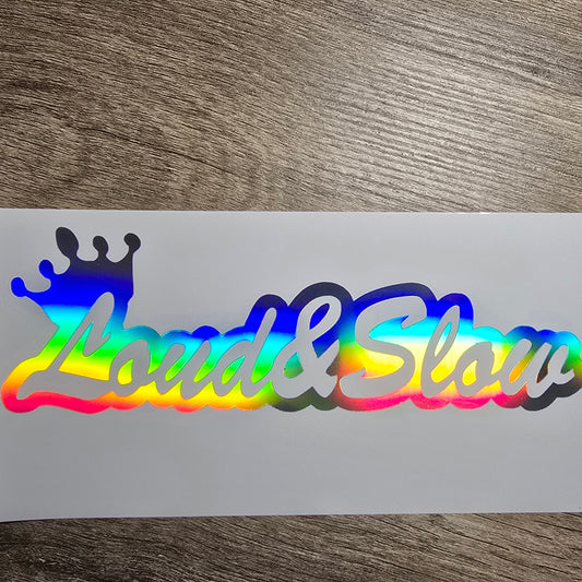 Loud & Slow Fun Race Racing Vinyl Die Cut Decal 7.5 x 2.5" for Cars, Trucks, Windows, and Laptops car