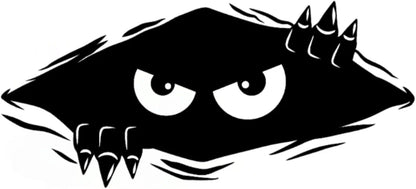 Black Monster Peeker Car Sticker Decal - Dent Cover Up, Laptops, Unique Features