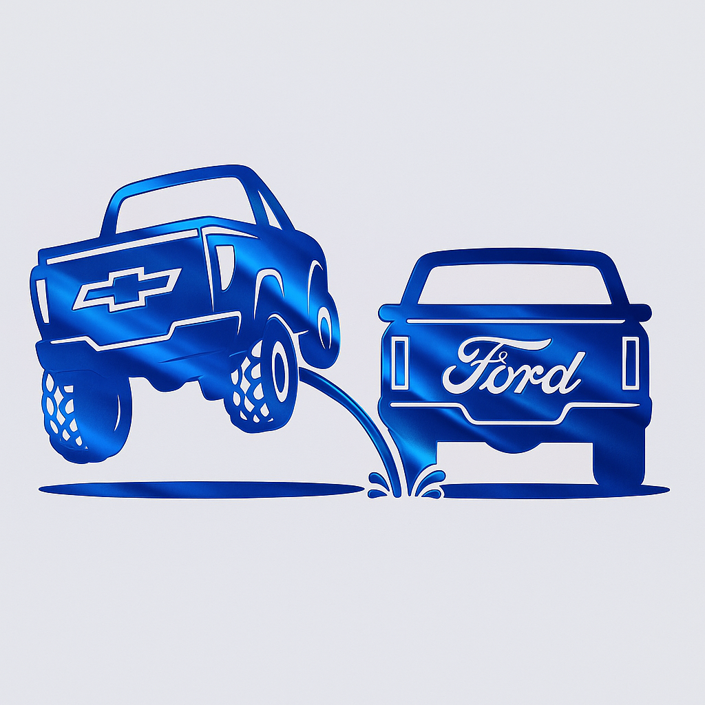 New design Chevy pee on Ford decal | Truck rivals | rear window decals | Silverado
