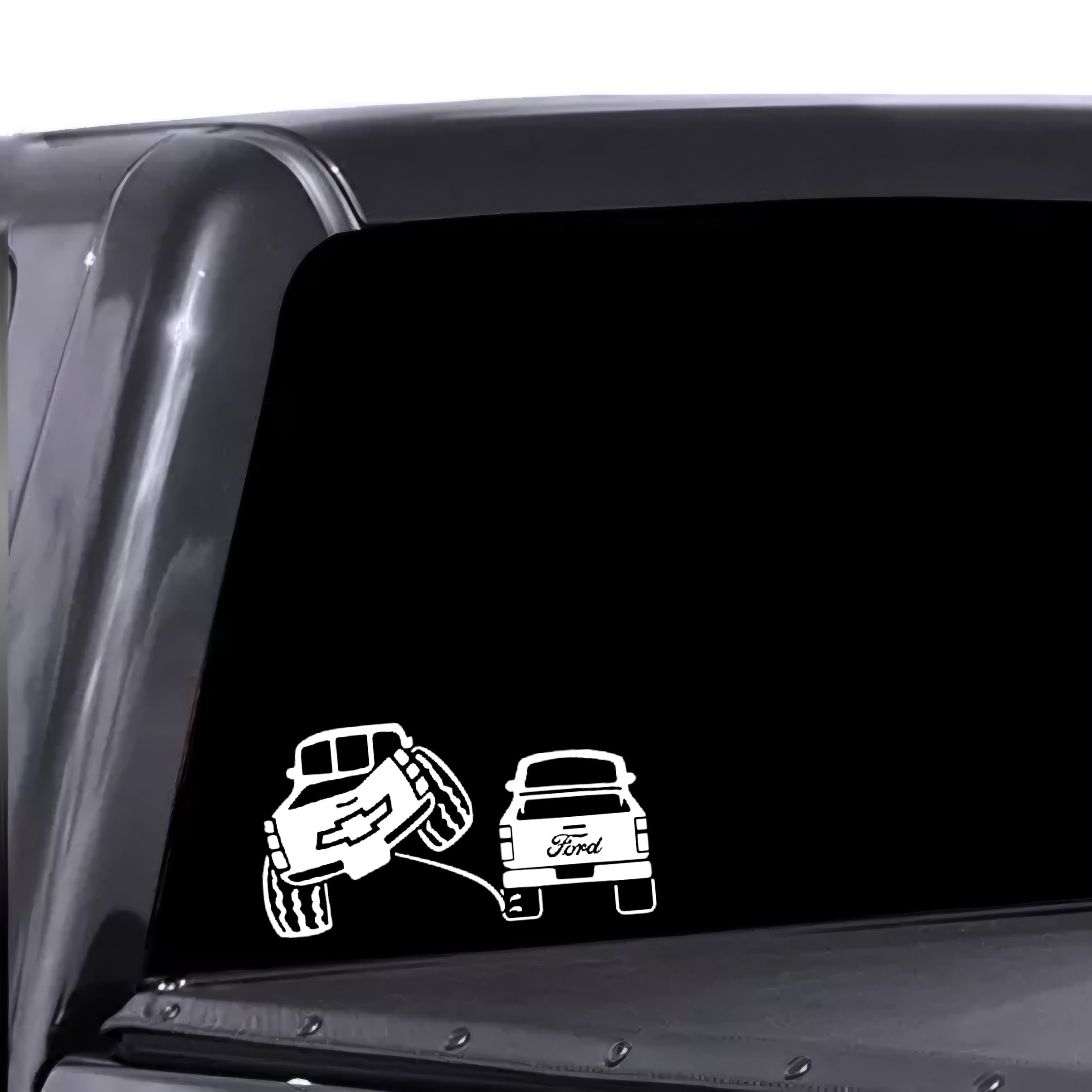 Chevy pee on Ford decal | Truck rivals | rear window decals | Silverad ...