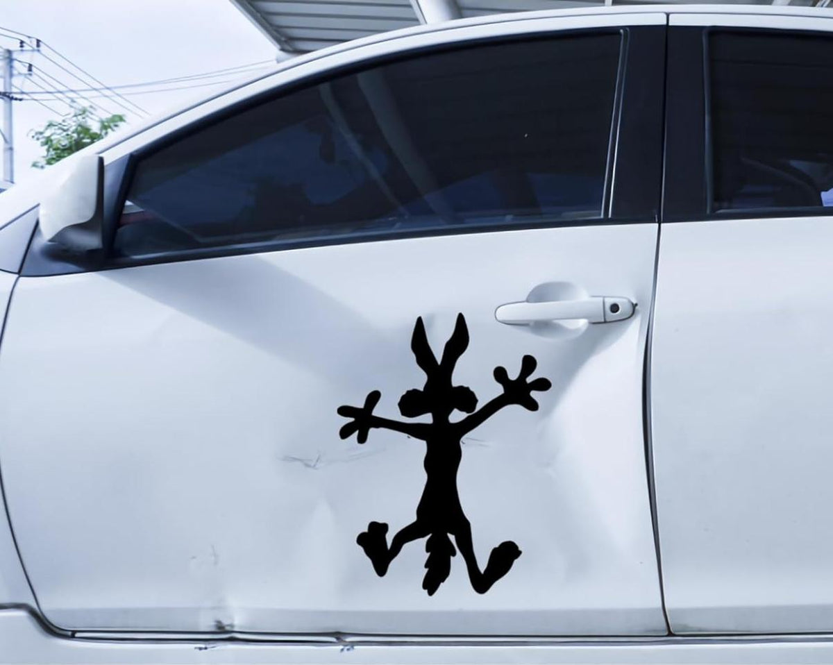 Large 15" Coyote Splat dent Cover up Decal, Funny Decal for car or Truck Truck dents, different sizes Bumper Sticker