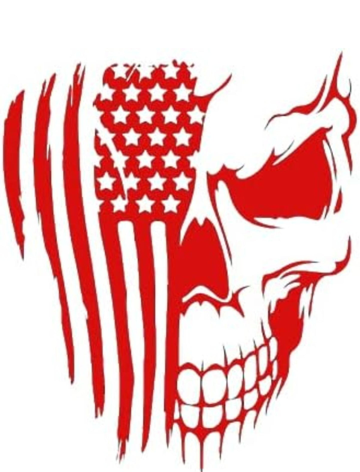 Distressed American Flag Skull Vinyl Decal, Patriotic Decorative Car Sticker, Fade Resistant Long Wearing Accessory for 