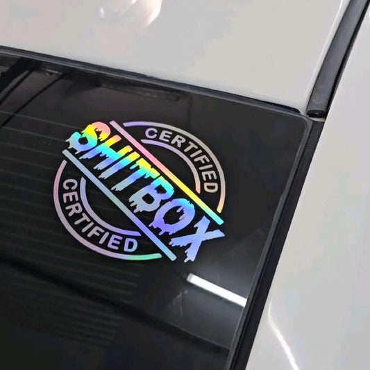 Certified shitbox Car Decal | Window Decal | Vinyl Decal | Holographic | New Version | Blood drip Sticker For Cars Stick