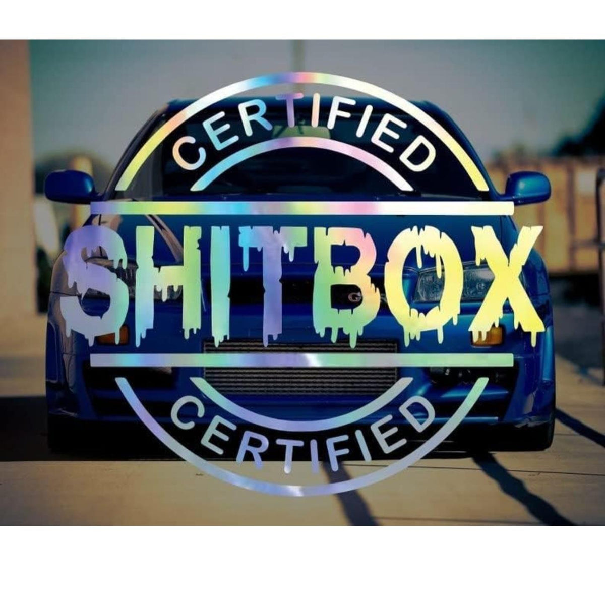 Certified shitbox Car Decal | Window Decal | Vinyl Decal | Holographic | New Version | Blood drip Sticker For Cars Stick