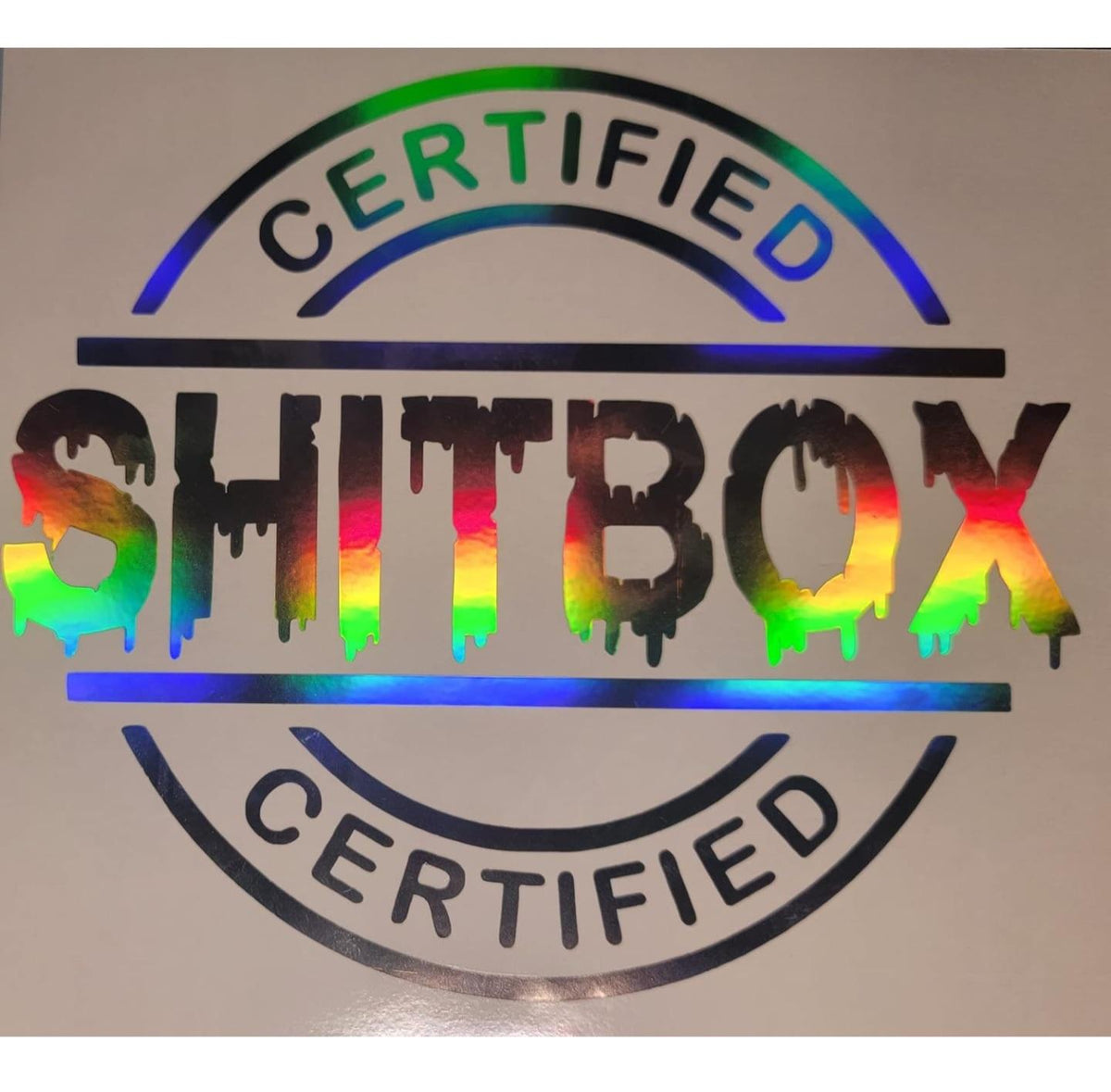 Certified shitbox Car Decal | Window Decal | Vinyl Decal | Holographic | New Version | Blood drip Sticker For Cars Stick