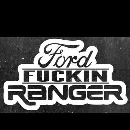 Fuckin Ranger Taffr Meme Decal for Truck Window or Tailgate - Holographic Silver & Chrome Vinyl Sticker for Stylish Car 