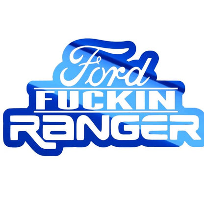 Fuckin Ranger Taffr Meme Decal for Truck Window or Tailgate - Holographic Silver & Chrome Vinyl Sticker for Stylish Car 