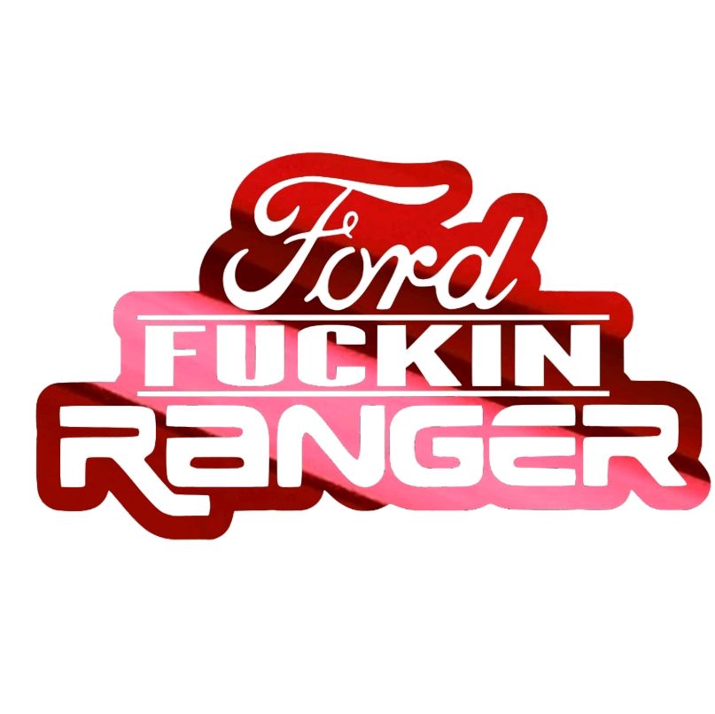 Fuckin Ranger Taffr Meme Decal for Truck Window or Tailgate - Holographic Silver & Chrome Vinyl Sticker for Stylish Car 