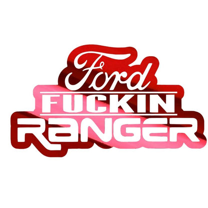 Fuckin Ranger Taffr Meme Decal for Truck Window or Tailgate - Holographic Silver & Chrome Vinyl Sticker for Stylish Car 