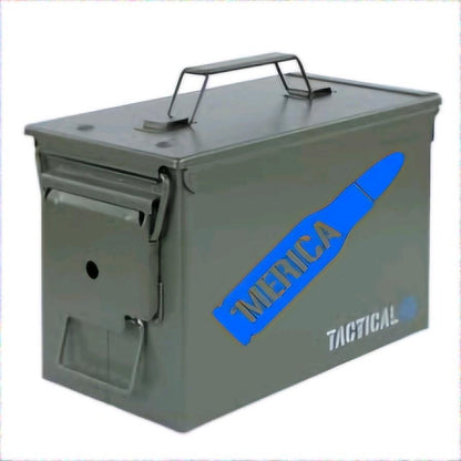 Merica .50 cal bullet decal for truck, gun safe, ammo can. 2 sizes,