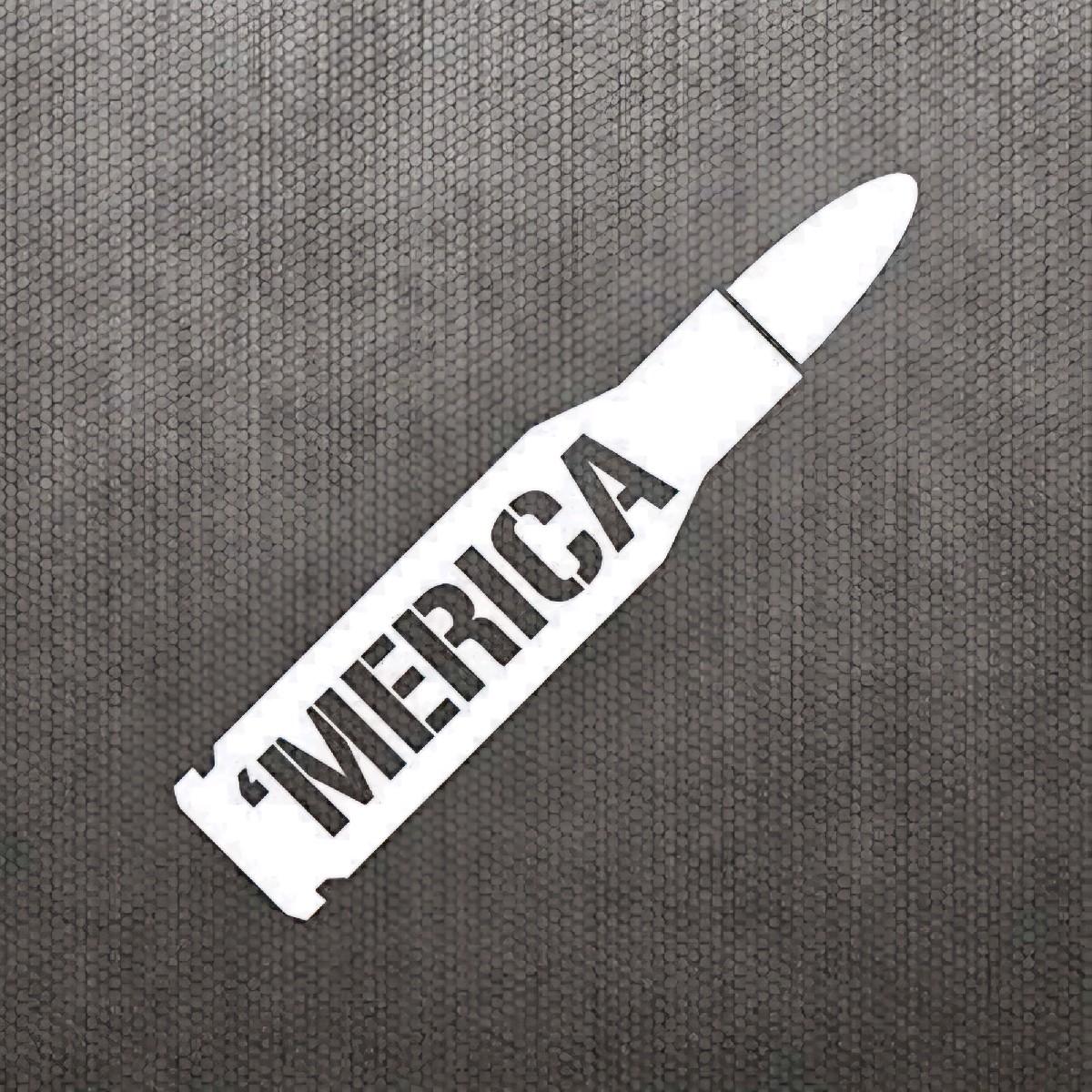 Merica .50 cal bullet decal for truck, gun safe, ammo can. 2 sizes,