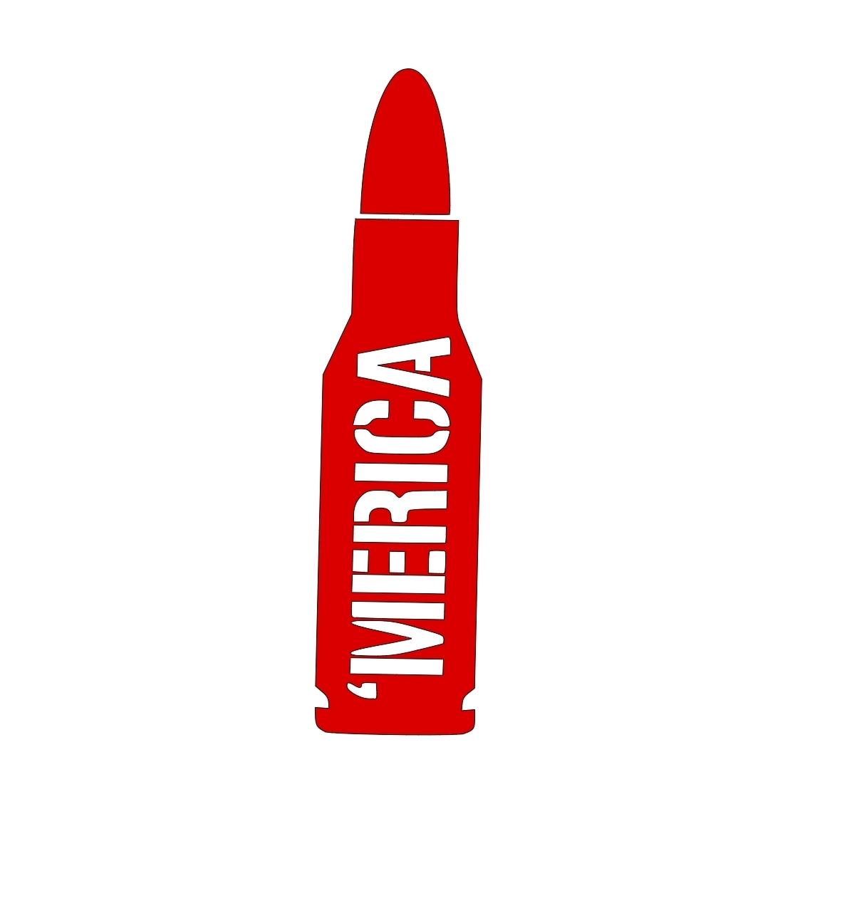 Merica .50 cal bullet decal for truck, gun safe, ammo can. 2 sizes,