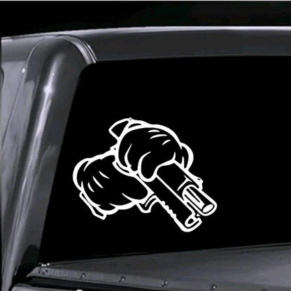 Mickey hands and gun decal sticker multiple colors