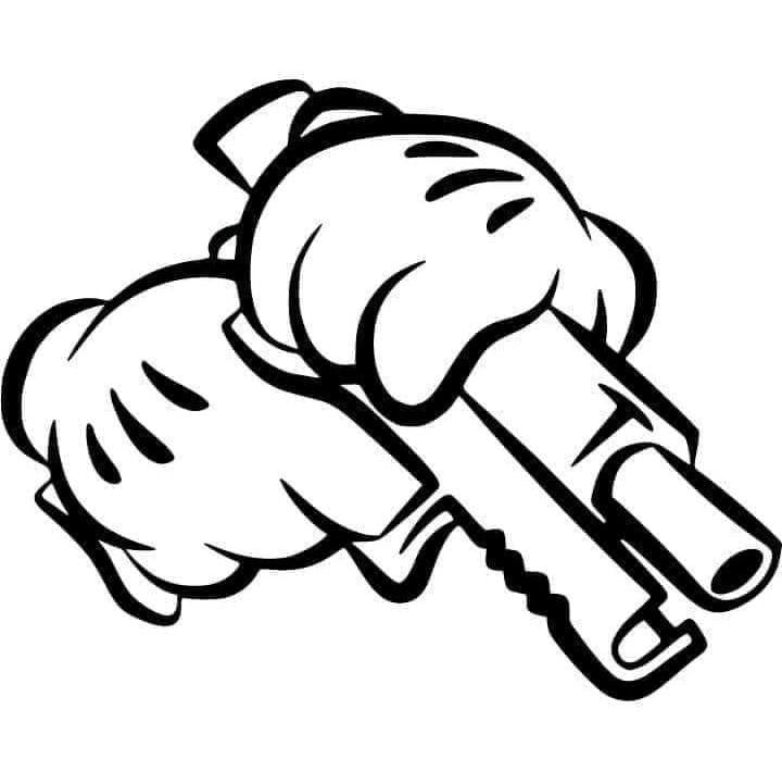 Mickey hands and gun decal sticker multiple colors