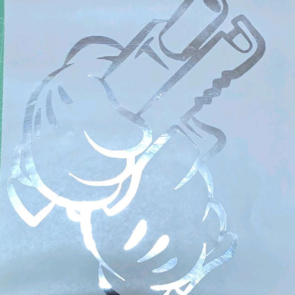 Mickey hands and gun decal sticker multiple colors