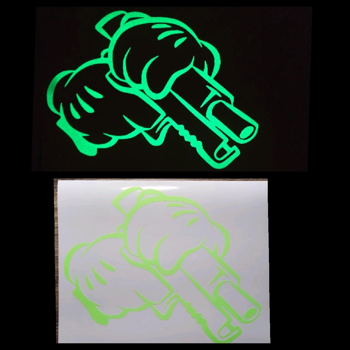 Mickey hands and gun decal sticker multiple colors