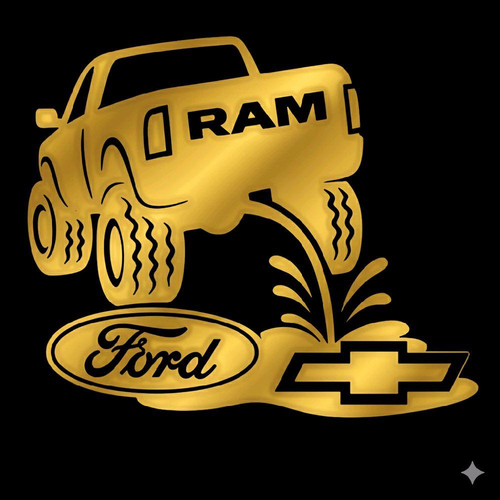 Dodge Ram Pee On Ford Chevy Truck Decal 8x7 Inches Waterproof UV Resistant Clear Transfer Tape Sticker Multiple Colors