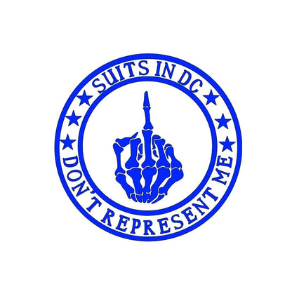Suits in dc don't represent me car, truck, wall, window, or toolbox decal car decal Truck Decals Vehicle Exterior Decora