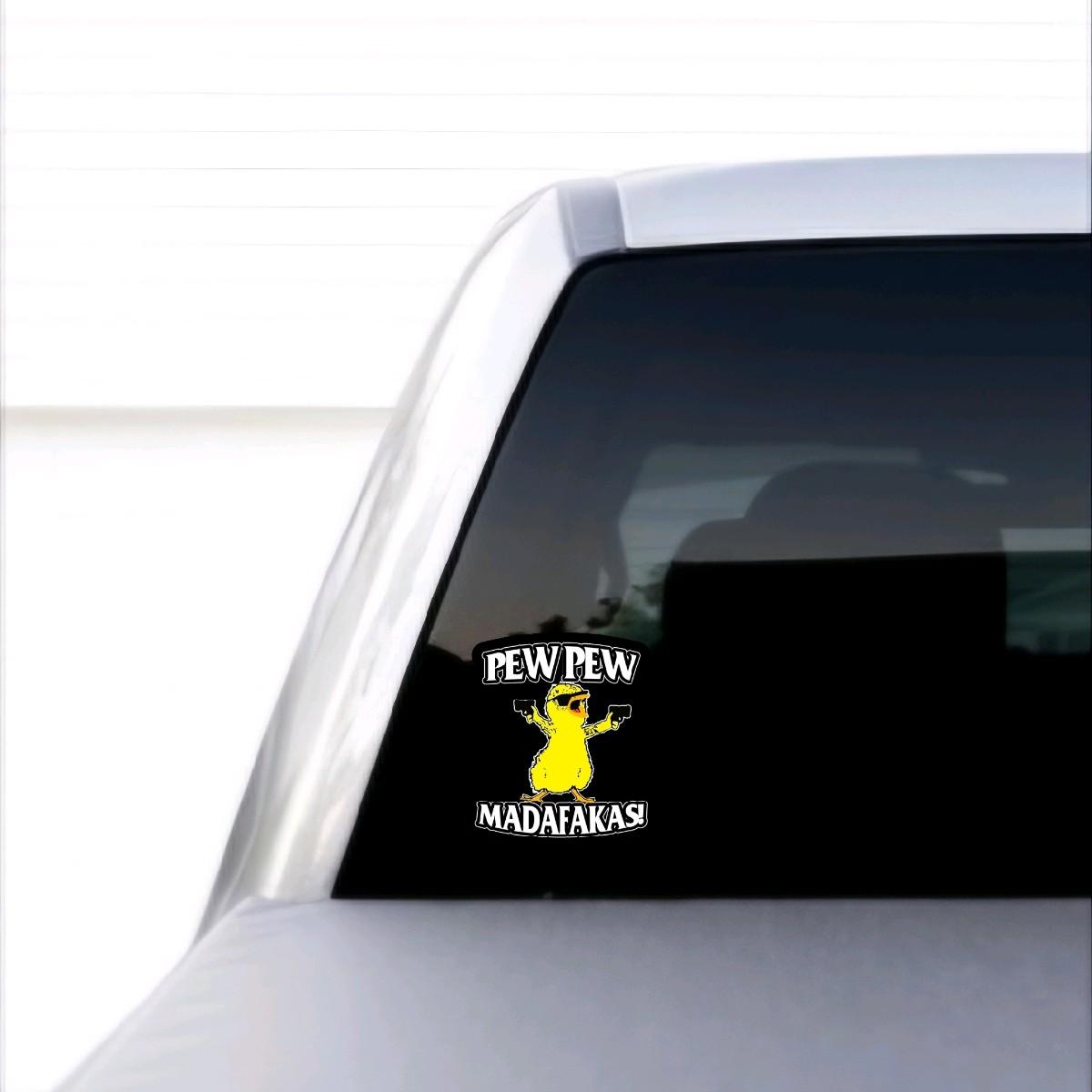 Pew Pew Madafakas UV-DTF Sticker/Colored Decal with UV Protection funny hard car stickers window truck Versatile