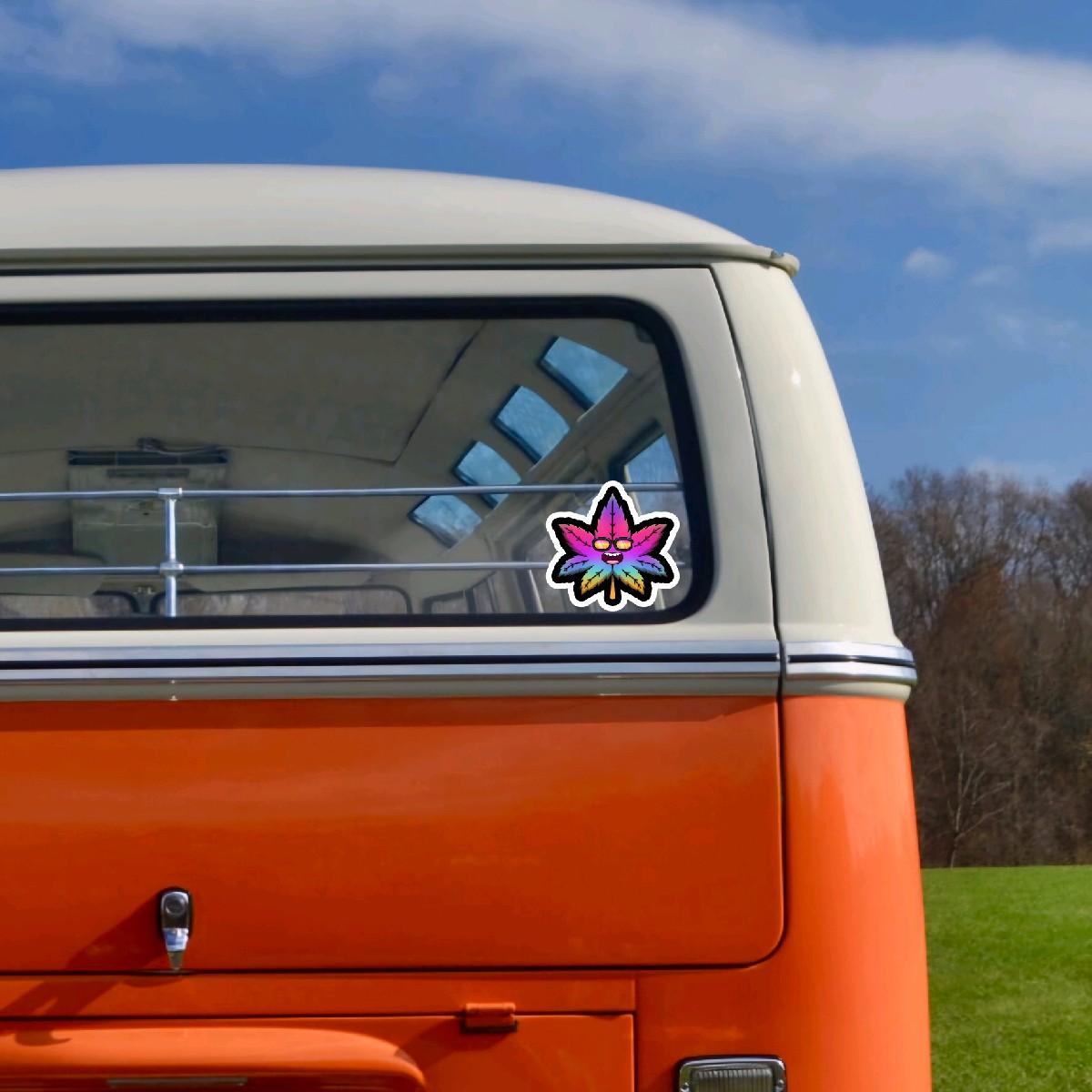 2 pack Pot Leaf DTF Stickers for Cars, Laptops, and More - Decorative, Waterproof, and UV Resistant original design car 