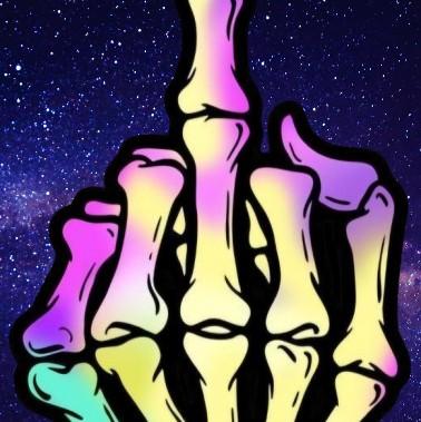 Skeleton Middle Finger UV-DTF Sticker, Waterproof and UV Resistant, 5x3 Inches funny hard car stickers window truck car 