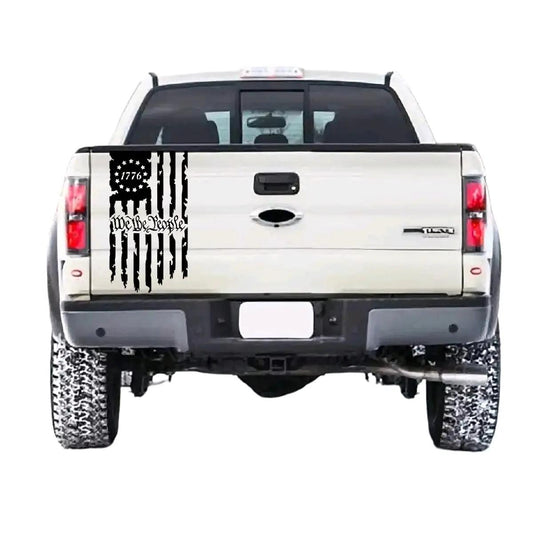 We the people flag decal for truck tailgate or beside 11.5x21 inches car window funny decal cool stickers car decal viny