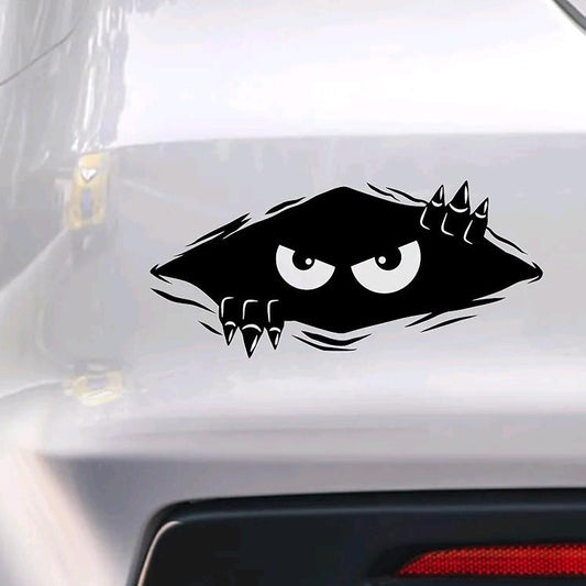 Black Monster Peeker Car Sticker Decal - Dent Cover Up, Laptops, Unique Features vinyl