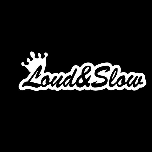 Loud & Slow Fun Race Vinyl Die Cut Decal  for Cars Trucks Windows and Laptops Premium Skull Stickers Easy Application Cl