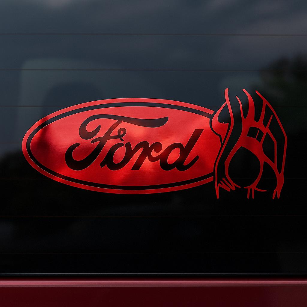 Ford Girl Butt Decal in Many Colors and multiple Sizes, Easy Application Clear Transfer Tape Truck Sticker Car Vehicle D