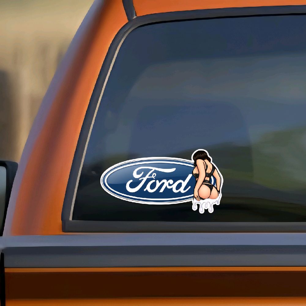 Ford Girl Butt Decal in Many Colors and multiple Sizes, Easy Application Clear Transfer Tape Truck Sticker Car Vehicle D