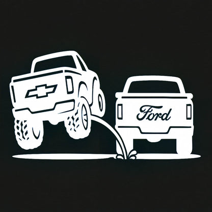 New design Chevy pee on Ford decal | Truck rivals | rear window decals | Silverado