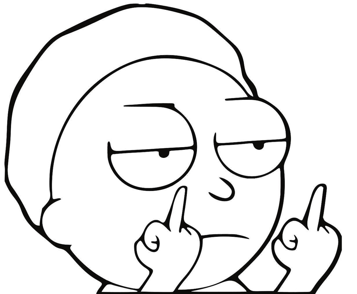 Rick And Morty Middle Finger decal - photo 6 of 6