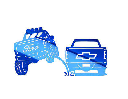 Ford Pee on Chevy Vinyl Decal 8x4.5 Inches Clear Transfer Tape Funny Bumper Sticker for F150 F250 F350 Lariat Vehicle Ex